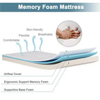 Letto Pieghevole Costway Richiudibile per Ospiti con Materasso in Memory Foam Fabbricato in Italia