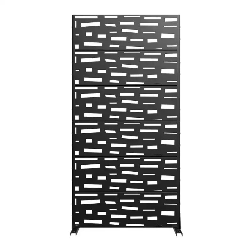 72 H47W Fioriera Dovelina in Metallo Nero con Schermo Grigliato per la Privacy per Patio, Giardino e Balconi di Bar
