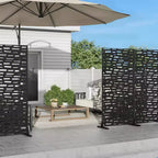 72 H47W Fioriera Dovelina in Metallo Nero con Schermo Grigliato per la Privacy per Patio, Giardino e Balconi di Bar