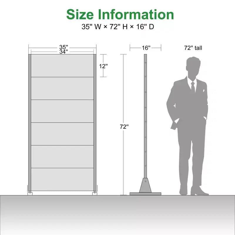 72 H47W Fioriera Dovelina in Metallo Nero con Schermo Grigliato per la Privacy per Patio, Giardino e Balconi di Bar