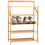 The Lakeside Collection Foldable Wooden Shoe Storage Rack - 5-Tier -
