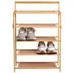 SCAFFALE PORTASCARPE PIEGHEVOLE IN LEGNO A 5 PIANI - The Lakeside Collection -