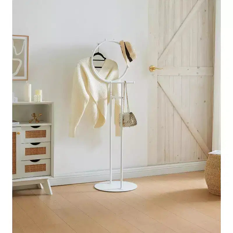 Kings Brand Furniture Servetto Appendiabiti con Vassoio portaoggetti, Portasciugamani, Appendiabiti per Asciugatura Coperte per Camera da Letto, Lavanderia e Bagno