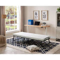 Kings Brand Furniture Franco Folding Bed  Portable Metal Frame with Locking Casters & High-Density Foam Mattress for Guest Room or Small Spaces