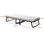 Kings Brand Furniture Franco Letto Pieghevole Struttura in Metallo Portatile con Rotelle Bloccabili e Materasso in Schiuma ad Alta Densità per Camera degli Ospiti o Piccoli Spazi