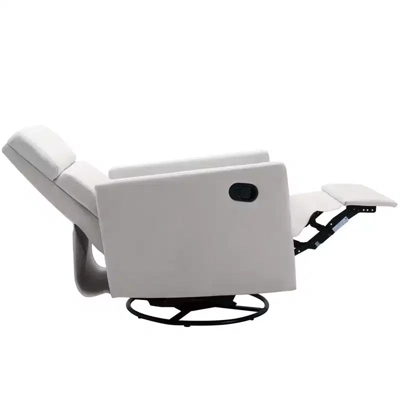 Poltrona reclinabile a dondolo girevole 25,5W, sedia da asilo imbottita moderna sedia a dondolo per soggiorno camera da letto-ModernLuxe