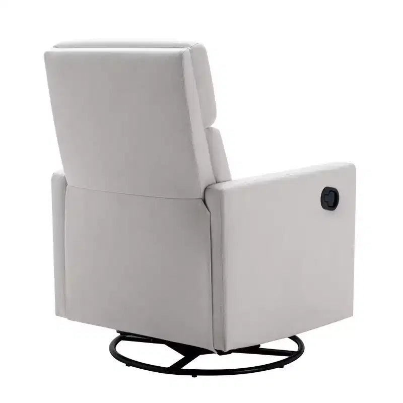 Poltrona reclinabile a dondolo girevole 25,5W, sedia da asilo imbottita moderna sedia a dondolo per soggiorno camera da letto-ModernLuxe