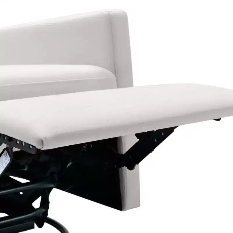 Poltrona reclinabile a dondolo girevole 25,5W, sedia da asilo imbottita moderna sedia a dondolo per soggiorno camera da letto-ModernLuxe
