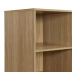 Whisen Armadio Contenitore in Legno Senza Ante con Ripiani e 3 Cassetti - Naturale