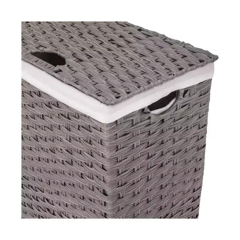 Cesto portabiancheria rettangolare moderno intessuto con coperchio e fodera Seville Classics