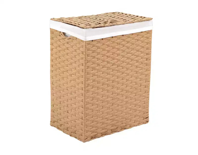 Cesto portabiancheria rettangolare moderno intessuto con coperchio e fodera Seville Classics