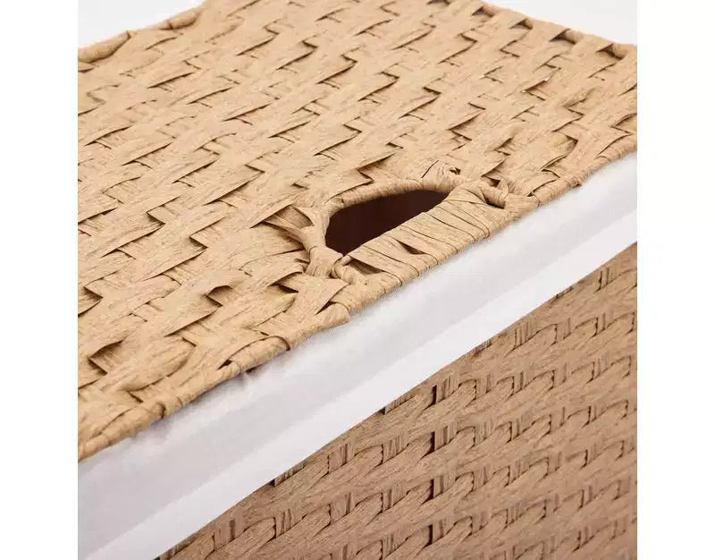 Cesto portabiancheria rettangolare moderno intessuto con coperchio e fodera Seville Classics