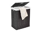 Seville Classics Modern Handwoven Lidded Rectangle Laundry Room Hamper with Liner