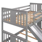 Letto a castello Whisen Twin Over Twin con scivolo e scaletta, Progettato per la tua sicurezza