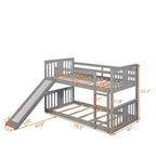 Letto a castello Whisen Twin Over Twin con scivolo e scaletta, Progettato per la tua sicurezza