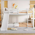 Letto a castello Whisen Twin Over Twin con scivolo e scaletta, Progettato per la tua sicurezza