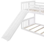 Letto a castello Whisen Twin Over Twin con scivolo e scaletta, Progettato per la tua sicurezza