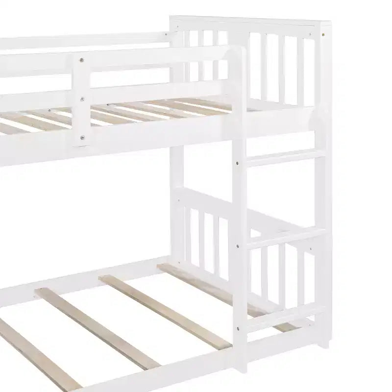 Letto a castello Whisen Twin Over Twin con scivolo e scaletta, Progettato per la tua sicurezza
