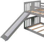 Letto a castello Whisen Twin Over Twin con scivolo e scaletta, Progettato per la tua sicurezza