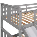 Letto a castello Whisen Twin Over Twin con scivolo e scaletta, Progettato per la tua sicurezza