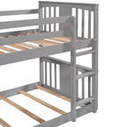 Letto a castello Whisen Twin Over Twin con scivolo e scaletta, Progettato per la tua sicurezza