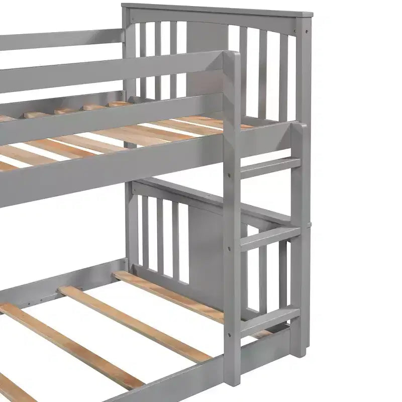 Letto a castello Whisen Twin Over Twin con scivolo e scaletta, Progettato per la tua sicurezza