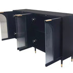 Credenza d'accento mobile in legno laccato nero con 4 ante in vetro credenza a buffet armadio contenitore