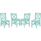 Set tavolo e sedie per bambini in legno massello eHemco (4 sedie incluse), set da 5 pezzi