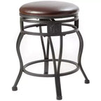 eHemco Sgabello da Bar Girevole in Metallo per Bancone da Cucina con Seduta Imbottita in Similpelle, 61 cm, Nero, Set da 2