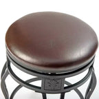 eHemco Sgabello da Bar Girevole in Metallo per Bancone da Cucina con Seduta Imbottita in Similpelle, 61 cm, Nero, Set da 2