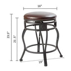 eHemco Sgabello da Bar Girevole in Metallo per Bancone da Cucina con Seduta Imbottita in Similpelle, 61 cm, Nero, Set da 2