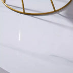 Karl Home | Tavolino rotondo semplice con piano in marmo bianco