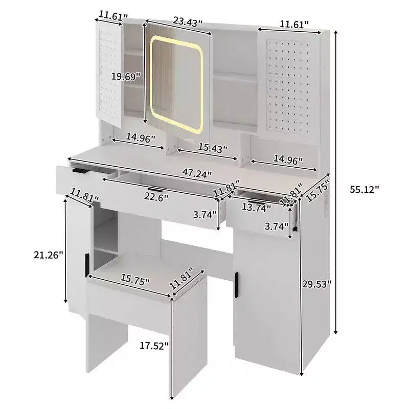 Karl Home | Set Toeletta Bianca con Luci Led