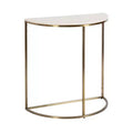 Kate and Laurel Dorrah Half-Circle Marble Console Table, 28x14x30, White