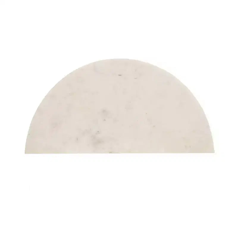 Tavolo Consolle Semicircolare in Marmo Kate and Laurel Dorrah, 71x35.5x76 cm, Bianco
