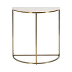 Tavolo Consolle Semicircolare in Marmo Kate and Laurel Dorrah, 71x35.5x76 cm, Bianco