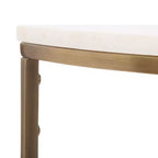 Tavolo Consolle Semicircolare in Marmo Kate and Laurel Dorrah, 71x35.5x76 cm, Bianco