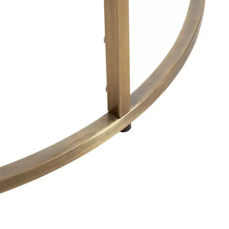 Tavolo Consolle Semicircolare in Marmo Kate and Laurel Dorrah, 71x35.5x76 cm, Bianco