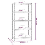 vidaXL Scaffale a 5 Ripiani Resistente Acciaio e Legno, Grigio