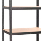 vidaXL Scaffale a 5 Ripiani Resistente Acciaio e Legno, Grigio
