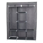Armadio portatile Neat Living con copertura, ripiani e aste appendiabiti, grigio. Appendiabiti verticale per cappotti e scarpe.