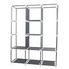 Armadio portatile Neat Living con copertura, ripiani e aste appendiabiti, grigio. Appendiabiti verticale per cappotti e scarpe.