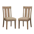 Simple Relax Set of 2 Fabric and Wood Side Chairs with Nailhead Trim Design in Maple