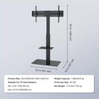 VEVOR Supporto per TV, Supporto TV Girevole Alto per TV da 32 a 85 pollici, Supporto TV da Pavimento Portatile Regolabile in Altezza con Base in Vetro Temperato