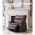 27 Poltrona reclinabile oversize con calore e massaggio, girevole a 360° e dondolio manuale, telecomando per soggiorno, camera da letto