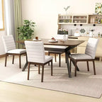Christopher Knight Home Latisha Set da pranzo imbottito a 5 pezzi in legno di gomma stile moderno di metà secolo