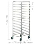 VEVOR Carrello Portateglie a 20 Livelli, Carrello Portateglie Commerciale con Ruote Freno, Carrello di Stoccaggio in Alluminio per Teglie Mezze e Intere, 66 x 51,8 x 177,8 cm