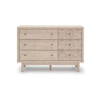 Signature Design by Ashley Birkmore Cassettiera a 6 cassetti, Finitura Rovere Chiaro con Dettagli Floreali, Tan