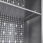 vidaXL Armadietto Portautensili da Parete in Metallo Stile Industriale Grigio e Nero - Grigio