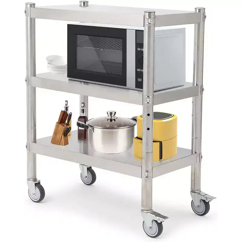 Stainless Steel Shelves, Storage Shelves, Adjustable Shelves, 330lbs per Tier Load Capacity, Kitchen&Garage&Office&Dining Room